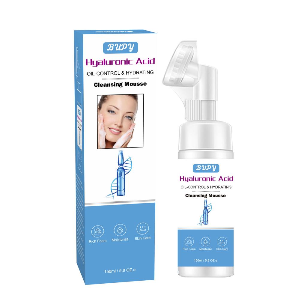 Hyaluronic Acid Cleansing Mousse Gentle Foaming Washing and Removing Two-in-One Amino Acid Facial Cleanser