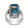 8X18 Mm Natural Oyster Turquoise Gemstone 925 Sterling Silver Handmade Baguette Shape Ring For Women & Girls