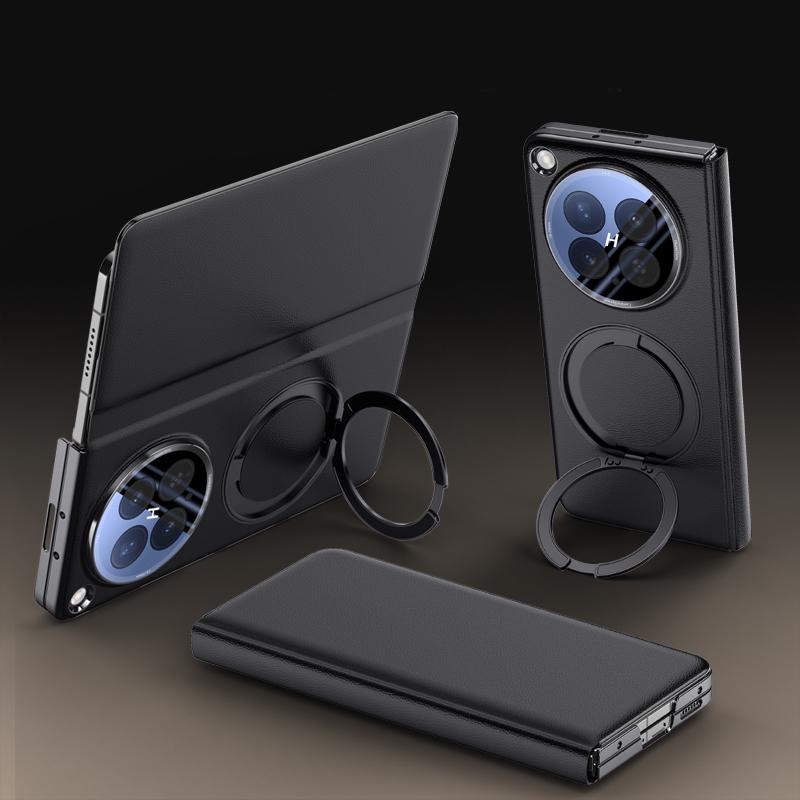 Чехол ELVEV для OPPO Find N6, Магнитный, из ПУ-кожи, Полная защита, Вращающийся на 360° держатель-кольцо, Откидная крышка для Find N 6