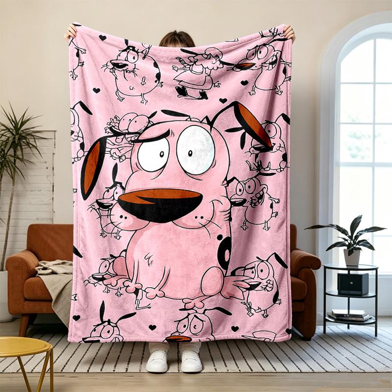Courage the Cowardly Dog Soft and comfortable flannel Suitable for sofas living rooms outdoor camping travel and also makes a great anniversary gif