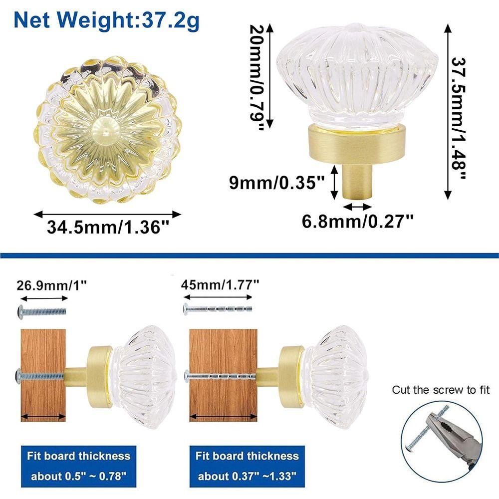 Золотисто-серые прозрачные хрустальные мебельные ручки Прочные Превосходный дизайн Хрустальные ручки Мебельная ручка для комода для кухни ванной