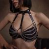 Женский сексуальный ремень-цепочка, бюстгальтер, нагрудный ремень, корсет, кожаное нижнее белье, бондаж, нижнее белье, готическая фетиш-одежда