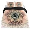 Hamsa Hand Bedding Set Boho Mandala Duvet Cover Set Black Gold Bohemia Bed Set Fatima Hand Bed Linen Lucky Hand Quilt Cover