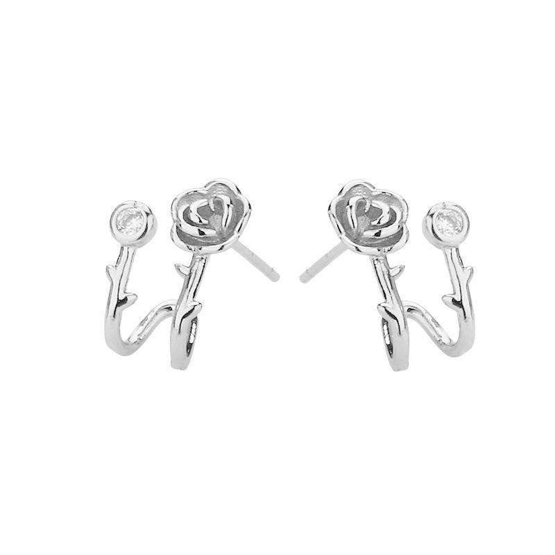 Серьги-гвоздики «Камелия» Элегантный темперамент Небольшие серьги с бриллиантами и цветущей розой Нежные серьги с ароматом Знаменитость из Интернета