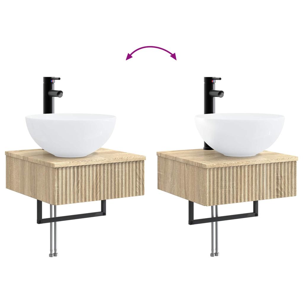 Bathroom Cabinet Set 5 pcs Sonoma Oak 43 x 16 x 62.5 cm