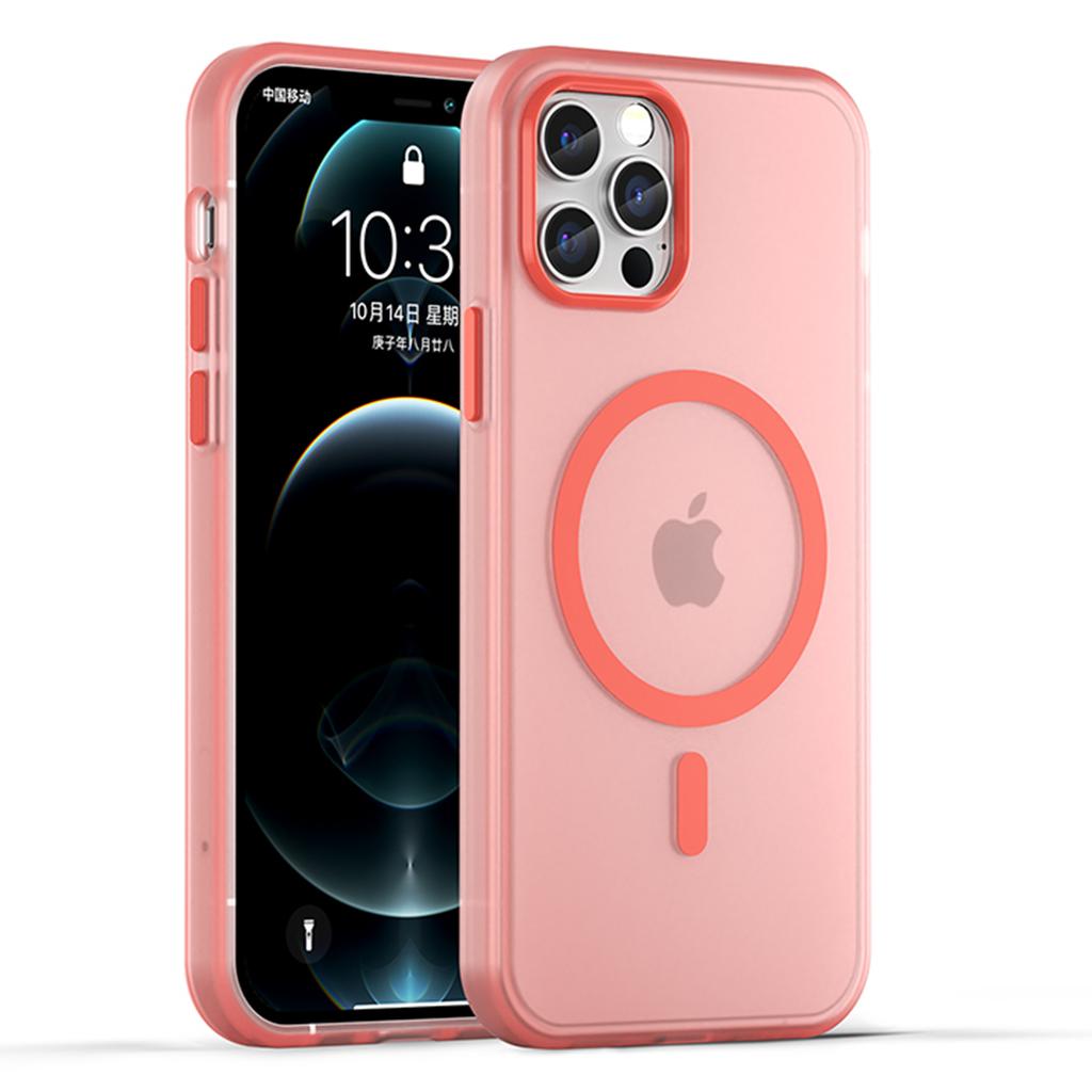 For iPhone 12 Pro Max 6.7 inch Magnetic Case Translucent Matte TPU+PC Phone Cover Compatible with MagSafe