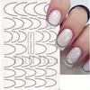 Наклейка для дизайна ногтей, Французские линии, Градиент, Улыбка, Простой набор наклеек-водных знаков для ногтей