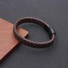 Плетеная ретро-браслет мужской кожаный с магнитной застежкой