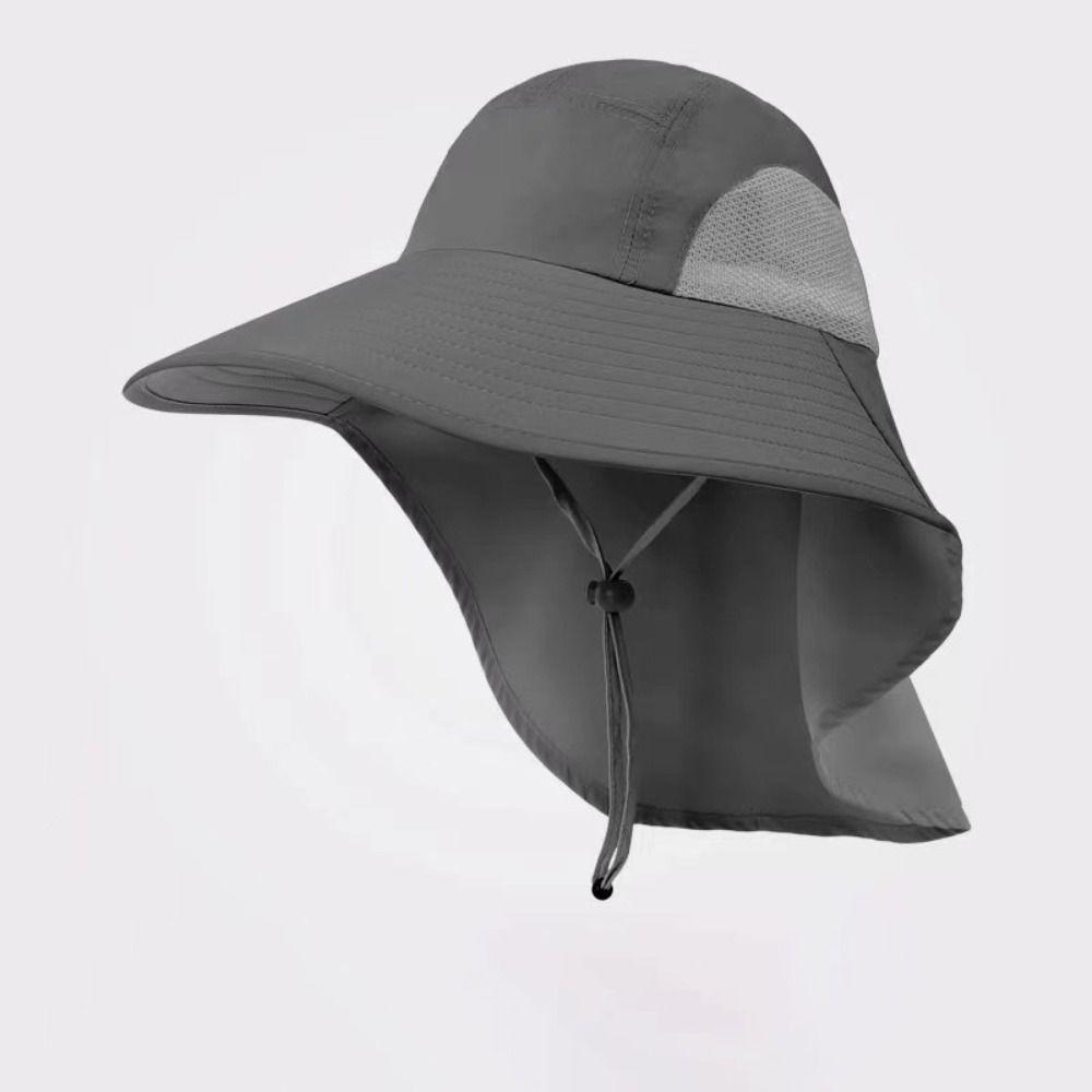 Quick Drying With Neck Flap Wide Brim Bucket Hat Summer Sun Cap Fisherman Hats Hat with Neck Cover