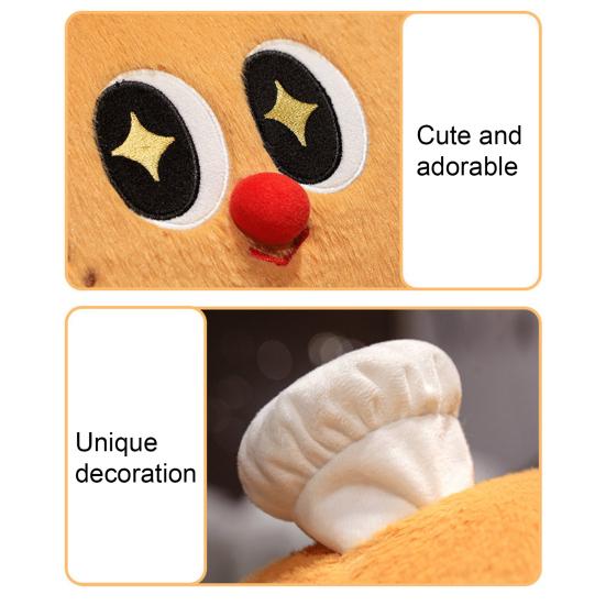 Yousheng Croissant Shaped Stuffed Pillow Cute Plush Croissant Pillow with Legs Back Cushion Lumbar Support Pillow for Sofa Bed Couch