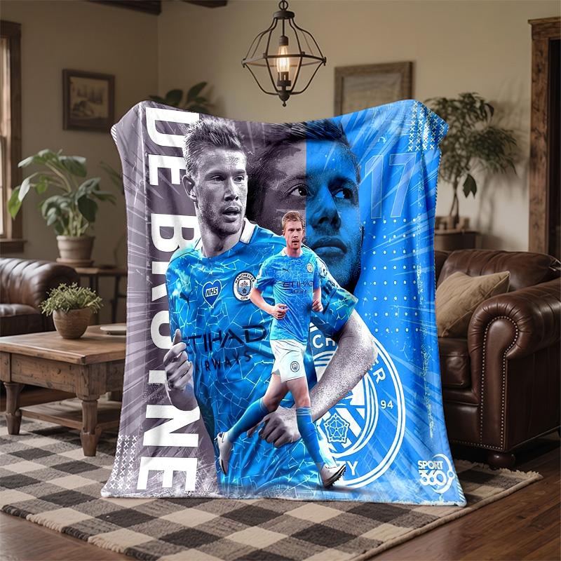 Kevin De Bruyne Print Flannel Blanket Soft Warm Sofa Bed Throw Blanket For Home Office Bedroom