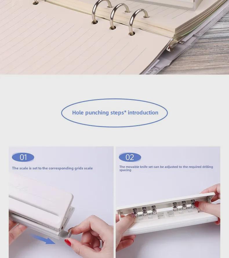 Kedeyou 9170 Adjustable 6-Hole Punch for Loose-Leaf Paper