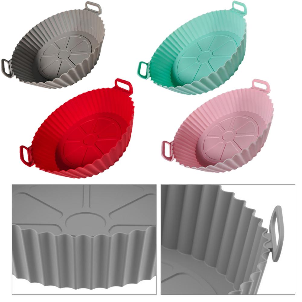 22/24 см круглая силиконовая подкладка для корзины для выпечки в аэрофритюрнице, многоразовая, легко чистящаяся подставка для аэрофритюрниц, тарелка для барбекю, пиццы, жареная курица, духовка, гриль, сковорода для кухни