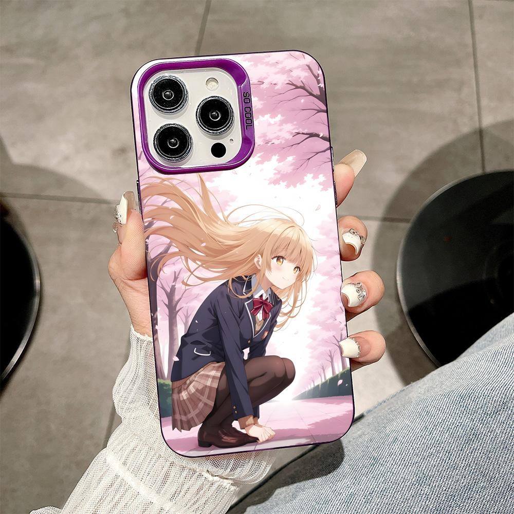 Чехол для телефона Angel Mahiru Shina для iPhone 17 16 15 14 13 12 11 X XR XS Air Pro Max Plus Фиолетовый Разноцветный Серебристый Чехол