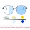 Trendy Color Changing Men Women Diopter Eyeglasses Photochromic Near Sight Glasses Sky Blue Big Frame Anti-blue Myopia Glasses