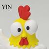 Big-eyed Rooster Decoration 3D Printed Cartoon Figurine, Mini Desktop Big-Eyed Ornament Ornament, Funny Cute Emoticon Animal Sculpture, Creative
