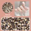 100Pcs Metal Rhinestone Nail Beads Handcraft Half Round DIY Nail Beads Beauty Glitter Decoration Head