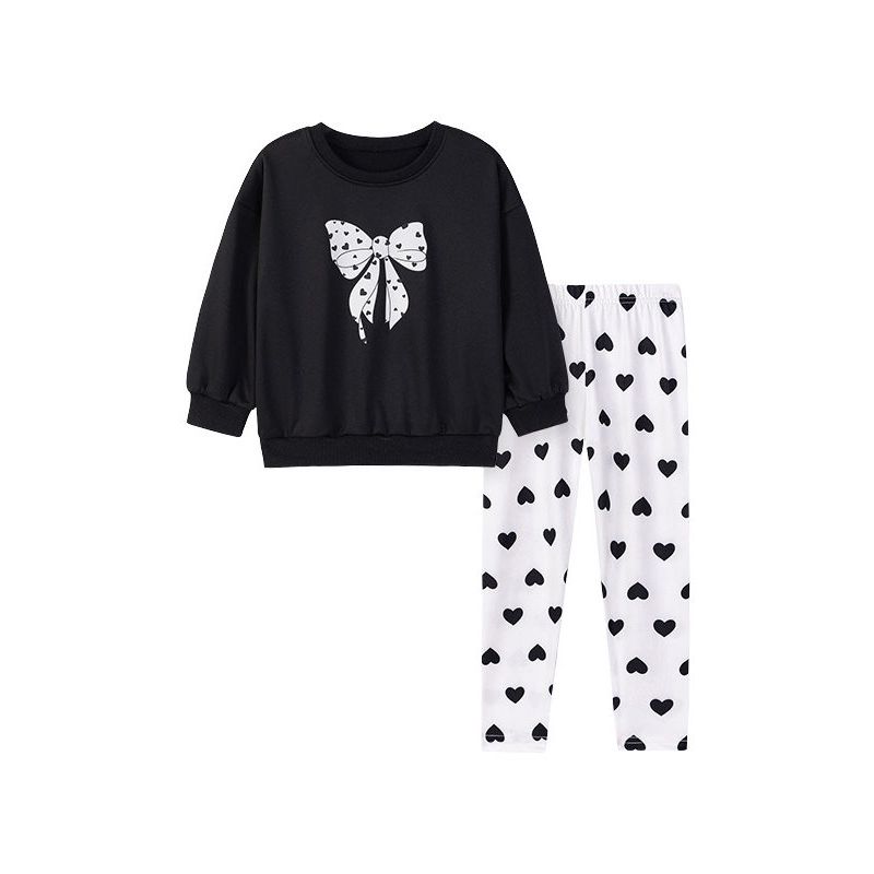Source Factory Autumn Girls' Outfit European and American Style Long Sleeve Baby Clothing Bow Children's Outfit