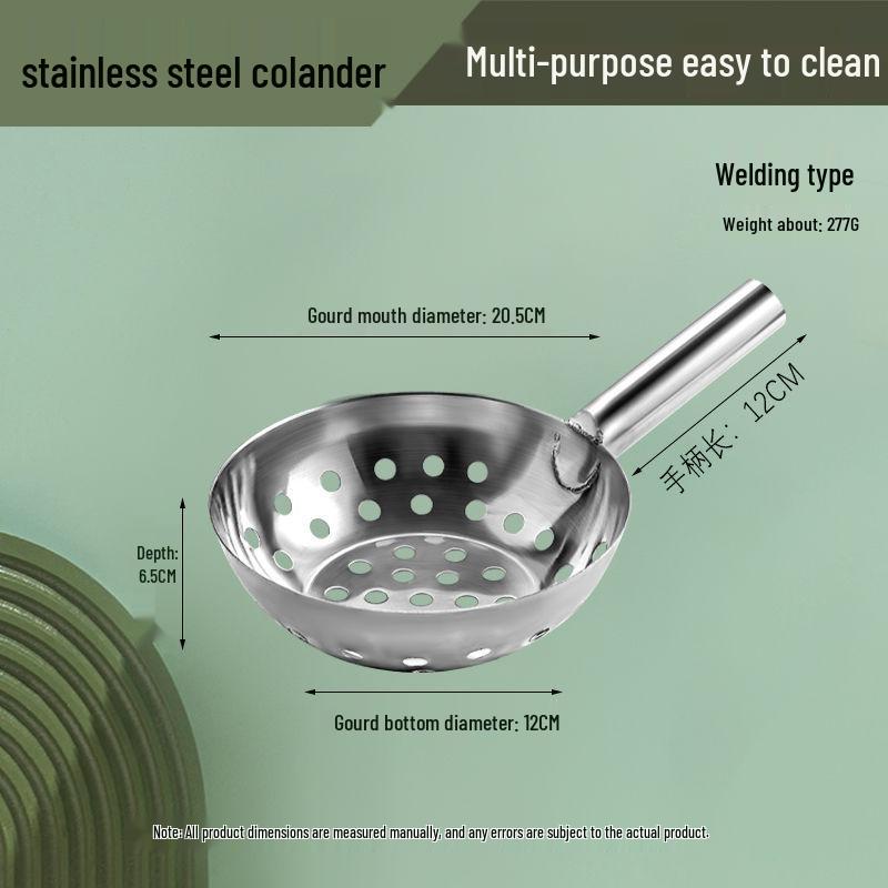 Дуршлаг-половник из нержавеющей стали с большими отверстиями для ляньфэнь, крахмала сладкого картофеля, супа с пельменями и лапши.