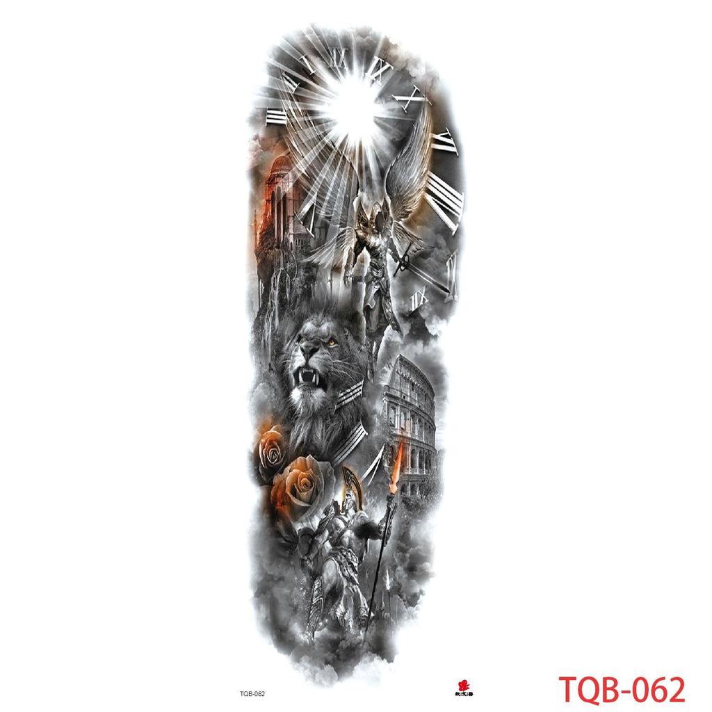 1 PC 480*170MM Large Temporary Tattoos Sleeve for Men Women Full Arm Selleve Tattoos Temporary Realistic Fake Wolf Tiger Lion Tattoo