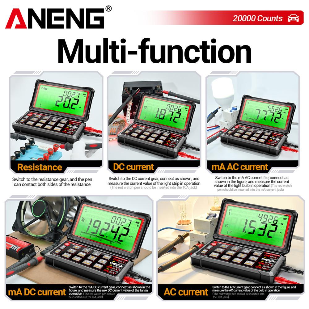 Multimeter 20000 Counts Digital AC/DC Voltage Current NCV Induction Diode Capacitance Tester ANENG 623 Flip Cover Auto Repair Portable Tester Tools