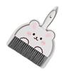 Dustpan and Brush Set Cartoon Mini Portable Cleaning Broom with Dust Pan for Desk Rabbit
