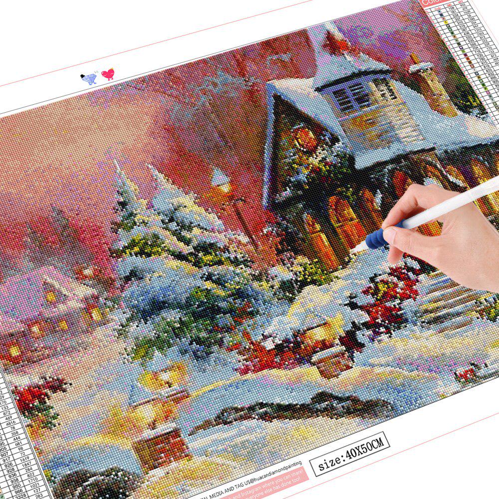 Full Drill Diamond Embroidery House 5D Diamond Painting Landscape Rhinestone Kit Cross Stitch Decor For Home Stickers