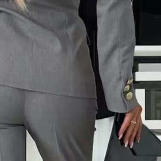 Женский деловой пиджак, брючный костюм, нарядные пиджаки, брюки с высокой талией, комплект из двух частей, официальный наряд для работы в офисе