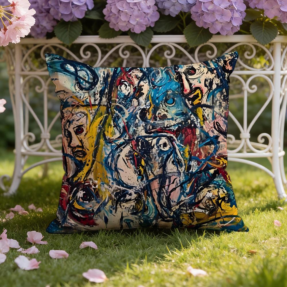 Чехол для подушки J-Jackson P-Pollock Art Двусторонний чехол для подушки для дома и автомобиля: Двусторонняя конструкция для максимального комфорта