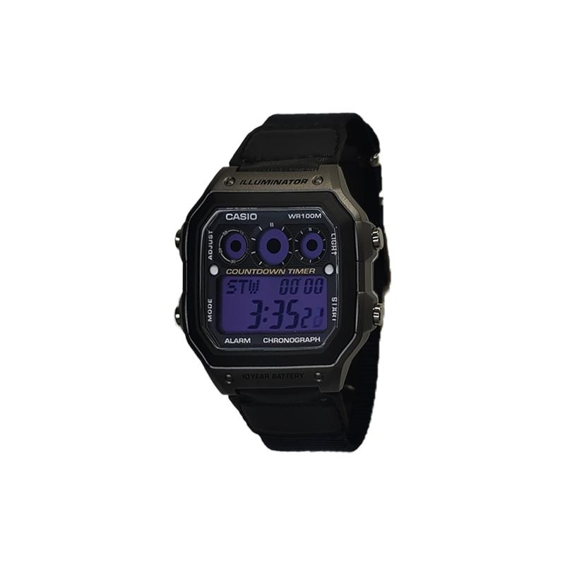 Casio Индивидуальные часы модифицированная серия фиолетовое зеркало серебристый черный пластиковый корпус модный тренд водонепроницаемые AE-1300WH-8A(Watch5-GaiZhuang-YouZiXingChen)