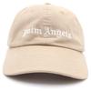 Б/у хлопковая кепка с вышивкой логотипа Palm Angels PMLB003C99FAB001 Бежевая