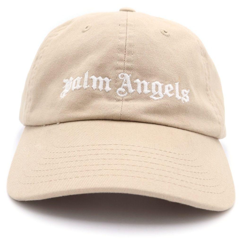 Б/у хлопковая кепка с вышивкой логотипа Palm Angels PMLB003C99FAB001 Бежевая