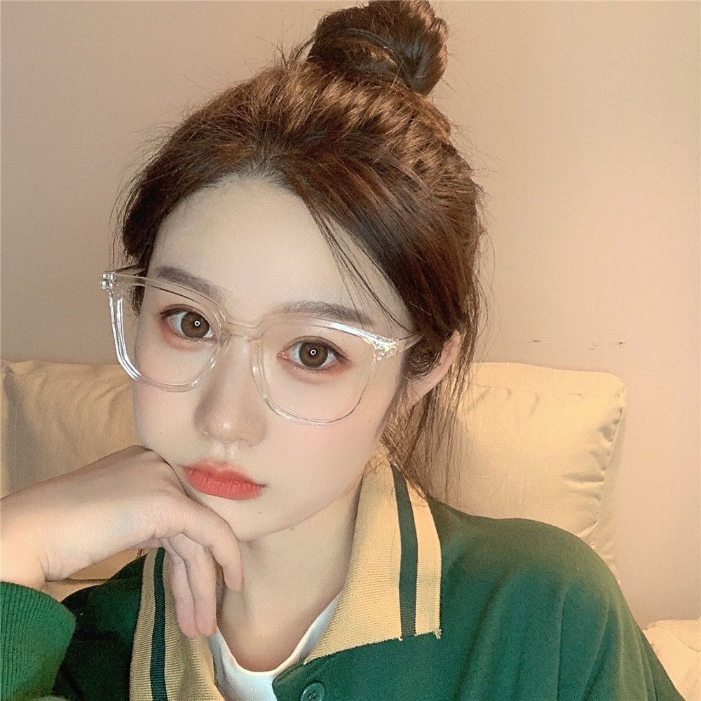 Прозрачная черно-белая градиентная оправа для очков сверхлегкая для большого лица, стройнящая, для маленького лица