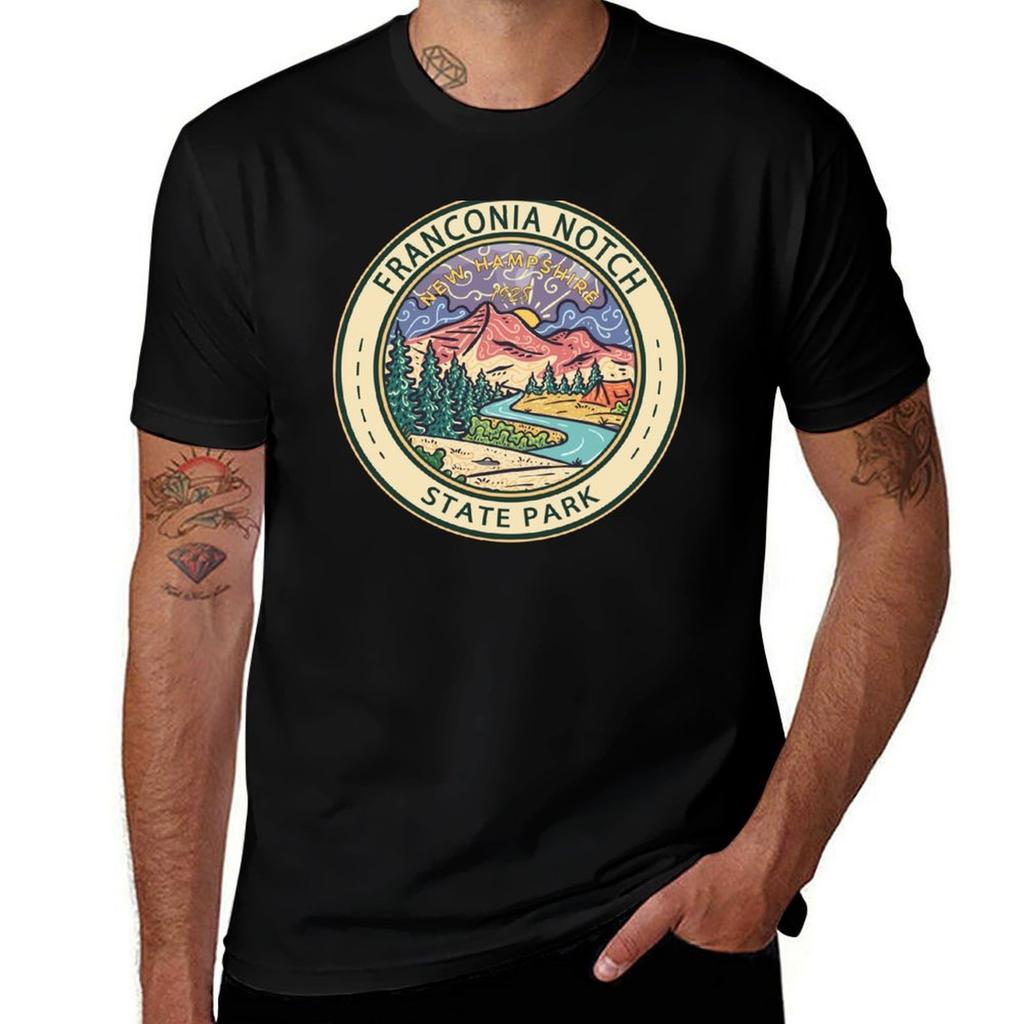 Franconia Notch State Park New Hampshire Badge TShirt t shirts for man cotton soft anime tshirt TShirt