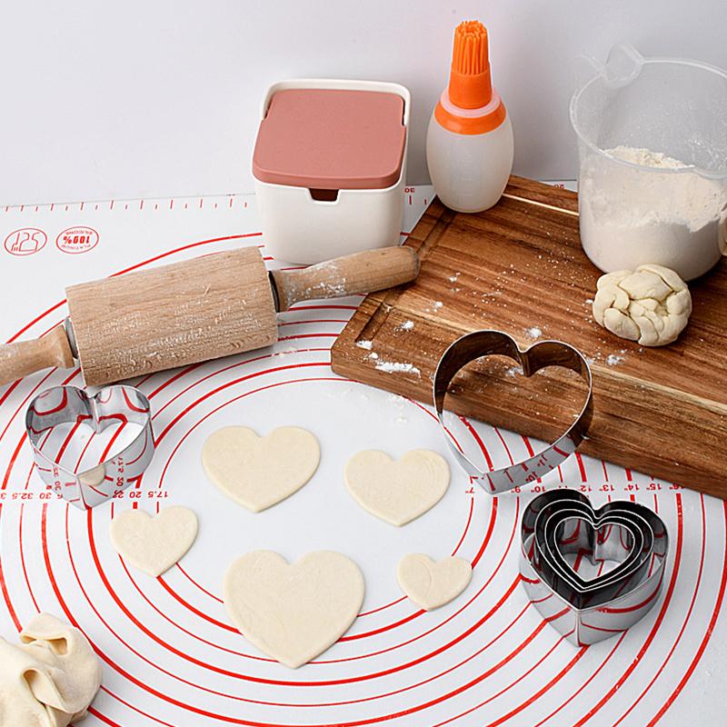 6 шт. DIY Сердце Любовь нержавеющая сталь форма для печенья форма для печенья помадка кондитерские изделия украшение торта инструмент для выпечки