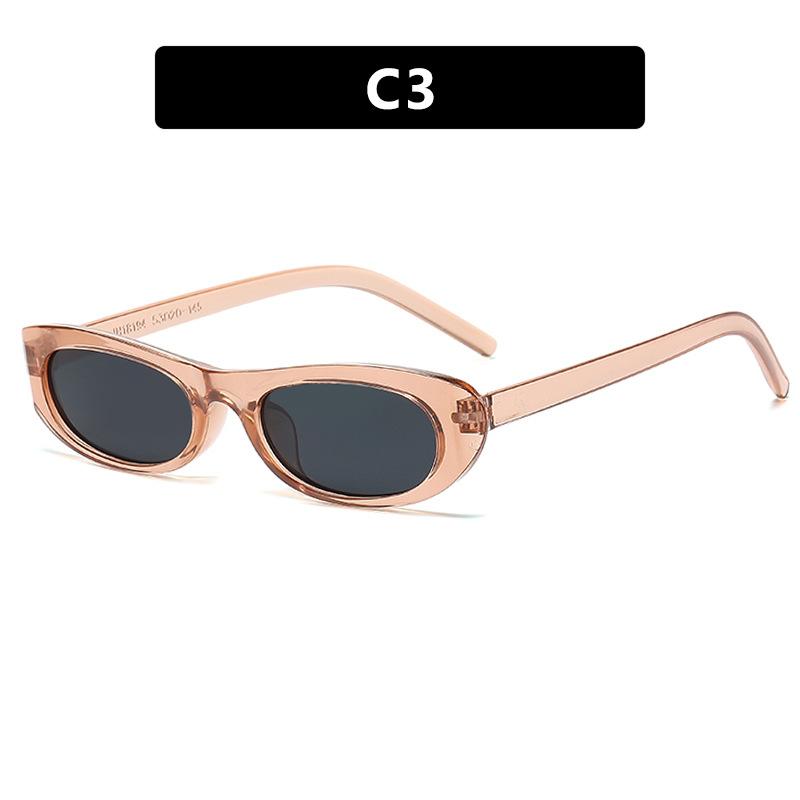 Vintage Simple Small Frame Oval Sunglasses Fashionable High-end Feel Versatile Unique Personality Street Style Sun Glasses