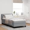 Bed with Spring Base and Mattress vidaXL Light Grey 90x200 Cm Fabric 3340066