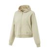 Fitness Series Simple Solid Color Hooded Zip-Up Sweatshirt Women Tops Khaki AWDU932-4