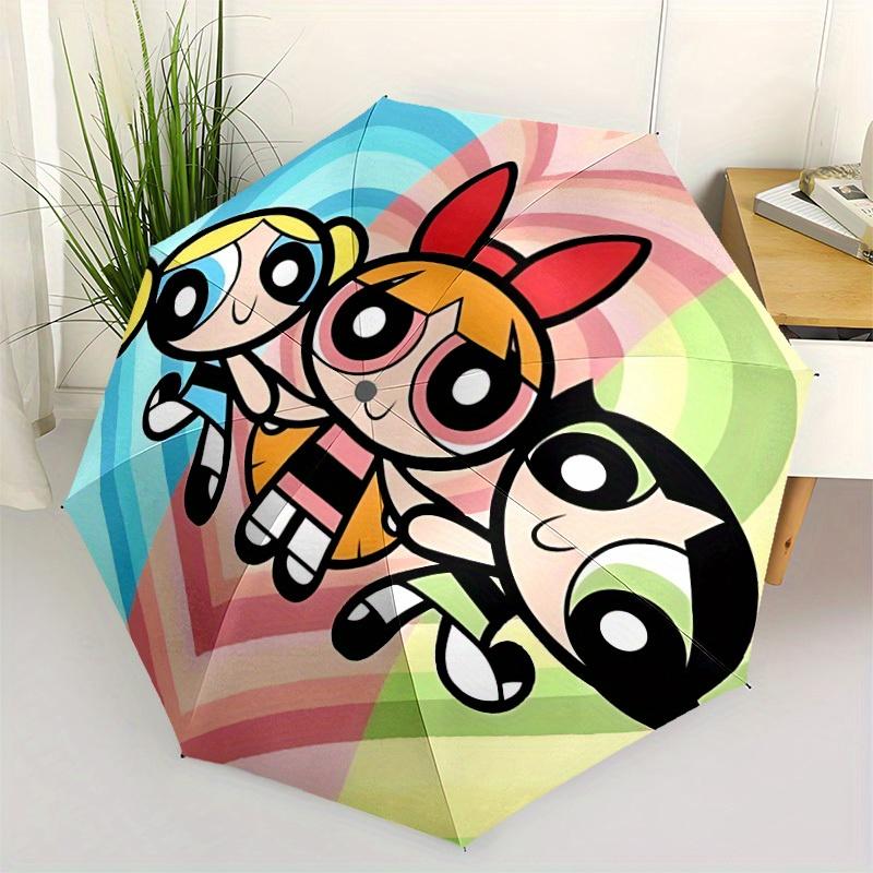 1pc Powerpuff Girls Automatic Opening/closing umbrella, Compact Travel Umbrella - - Festive Accessory, Sturdy Ribs yy250807069