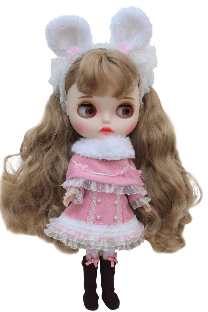 Наряд Заячьи Уши Зимний Комплект для кук Blythe, Para, Маленькой Леди (розовый)