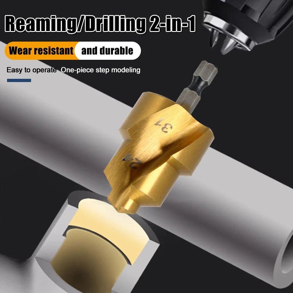 Water Pipe Connection Tool PPR Lifting Drill Bit Hexagon Shank Step Drill Hole Opener