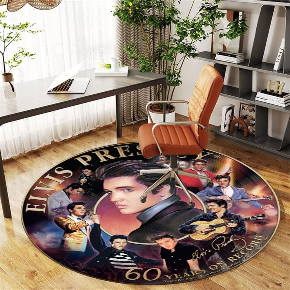 Элвис Пресли: Памятная монета «60 лет на службе» Круглый нескользящий коврик для стула Ковер для стула для офиса Ковры для декора офиса Подарок на День святого Валентина
