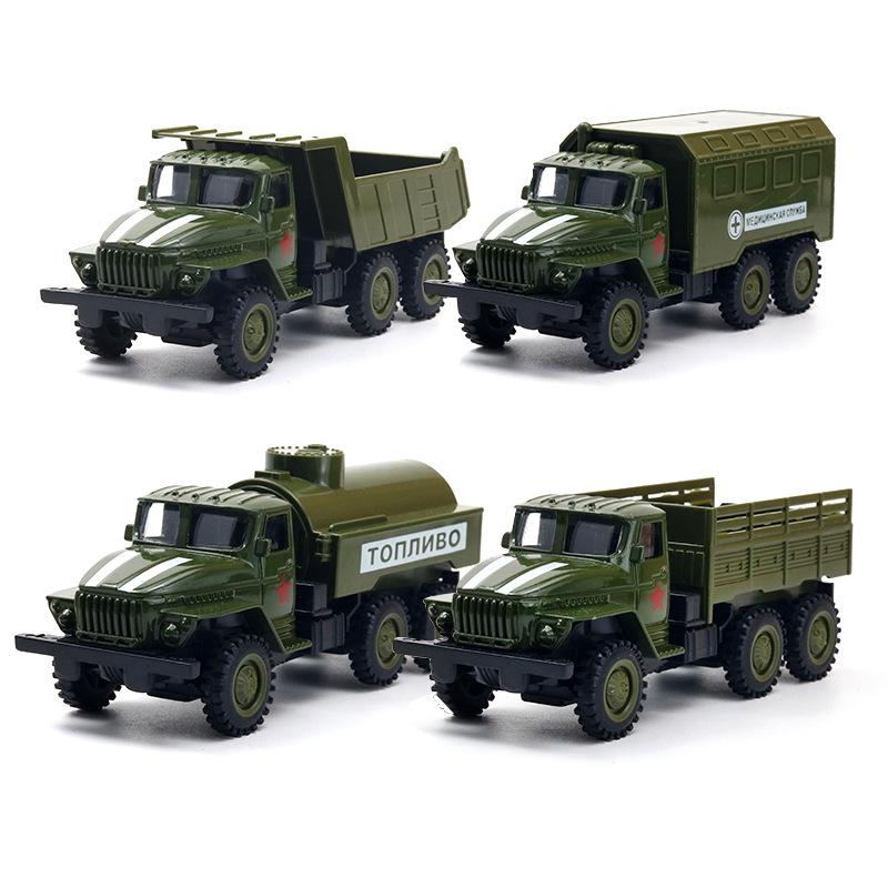 Игрушечная модель военного транспортного средства с инерционным механизмом для детей - сплав, подарок на день рождения мальчикам