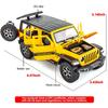 1/22 Масштаб Wrangler, литая под давлением внедорожная модель автомобиля, игрушечная модель автомобиля, 7 открытых дверей, выдвижной игрушечный автомобиль со звуком и светом для детей, коллекция подарков для мальчиков и девочек