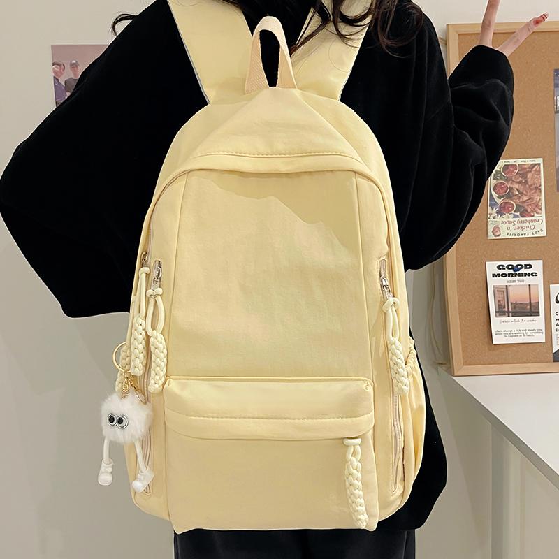 Сплошной цвет, студенческий рюкзак большой емкости, школьный рюкзак для младших и старших классов, женская школьная сумка