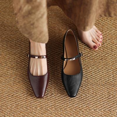 Новая всесезонная обувь на наклонном каблуке, ленивые туфли, женские туфли на одной педали, однотонные повседневные одинарные туфли на мягкой подошве с острым носком, обувь большого размера, с открытой союзкой