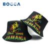 Панама с принтом Bocca Jamaica Rasta One Love Письменный узор Рыбак Унисекс Шляпы Двусторонние Панама Кепки Путешествия На открытом воздухе Солнце