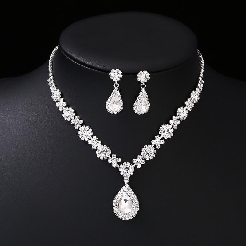 1 комплект ожерелья элегантные стразы роскошный декор для вечеринки модный праздничный подарок серьги комплекты ювелирных изделий
