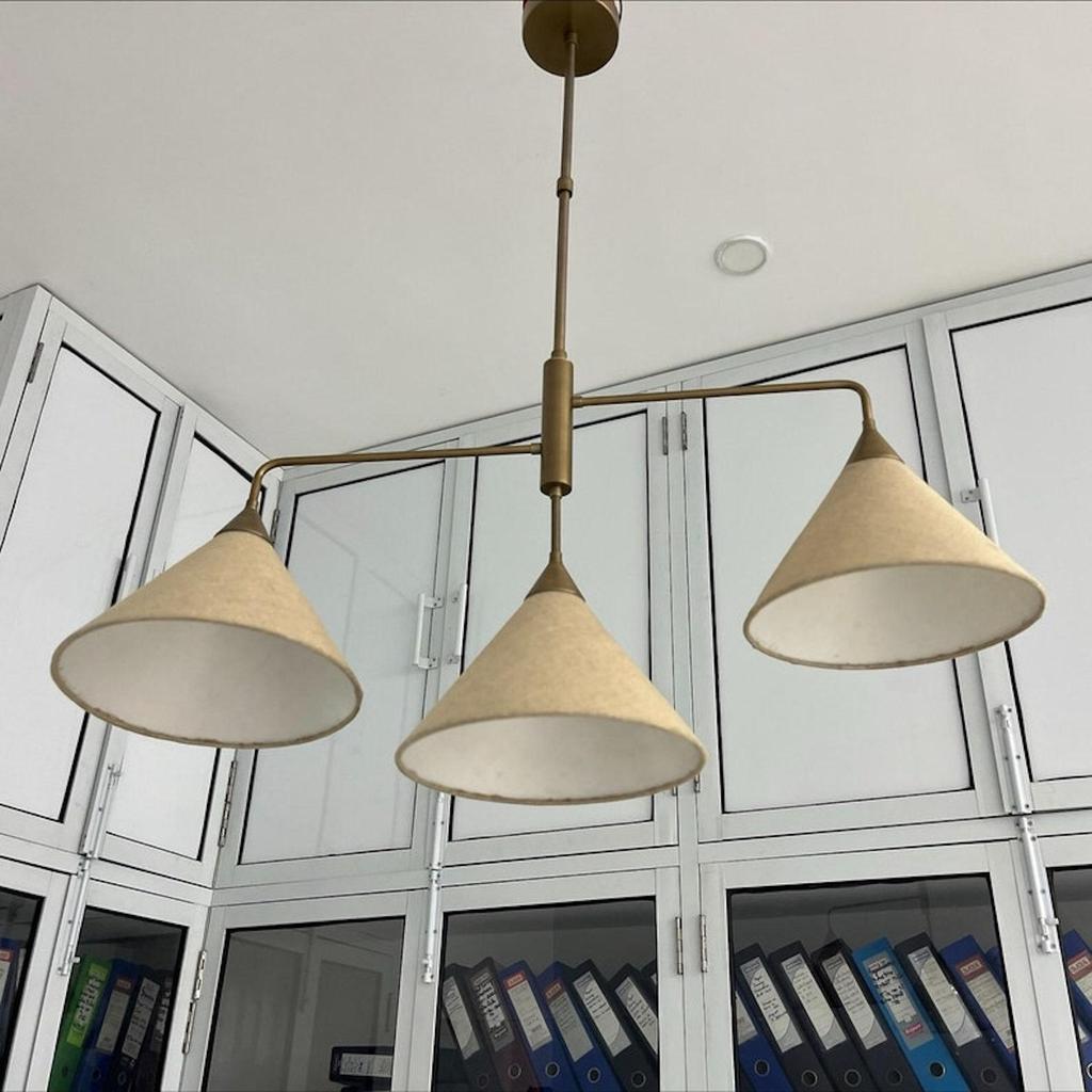 Люстра Sputnik середины века на 3 лампы, современный подвесной светильник из необработанной латуни