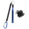 Aluminium Alloy Soft Baits Fishing Accessories Wacky Worm Rig Tool with 100 O RingsBlue